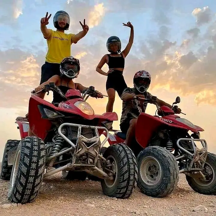 Quad biking on desert tracks