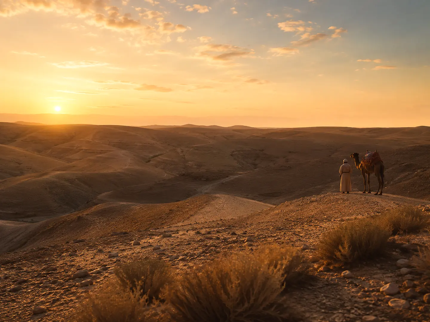 Changing seasonal light across the Agafay Desert landscape